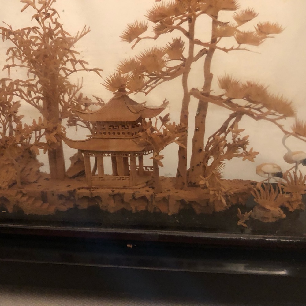 Vintage Chinese Carved Cork Diorama - Picture 3 of 4